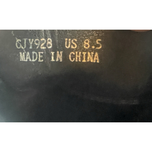 Vepose Black Women Combat Boots Size 8.5 Mid-Calf Zip w/Side Pocket CJY928 Laces - Picture 8 of 10